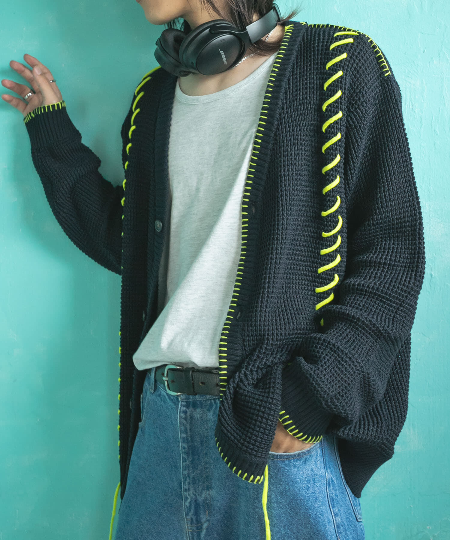 SENSE OF PLACE by URBAN RESEARCH「『ユニセックス』ブランケットステッチカーディガン」|カーディガン|