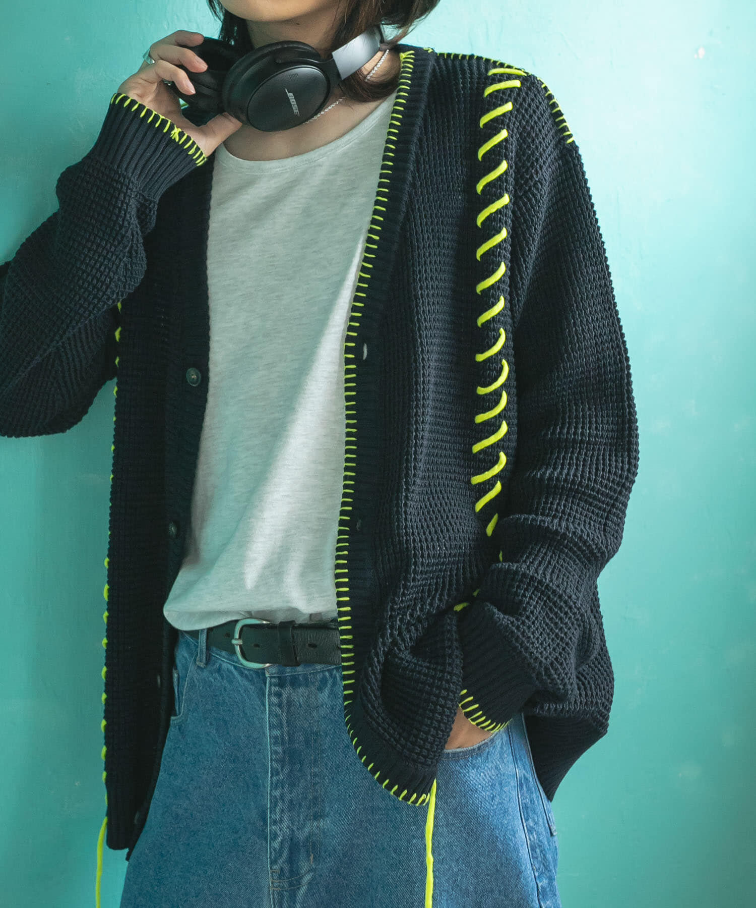 SENSE OF PLACE by URBAN RESEARCH「『ユニセックス』ブランケットステッチカーディガン」|カーディガン|