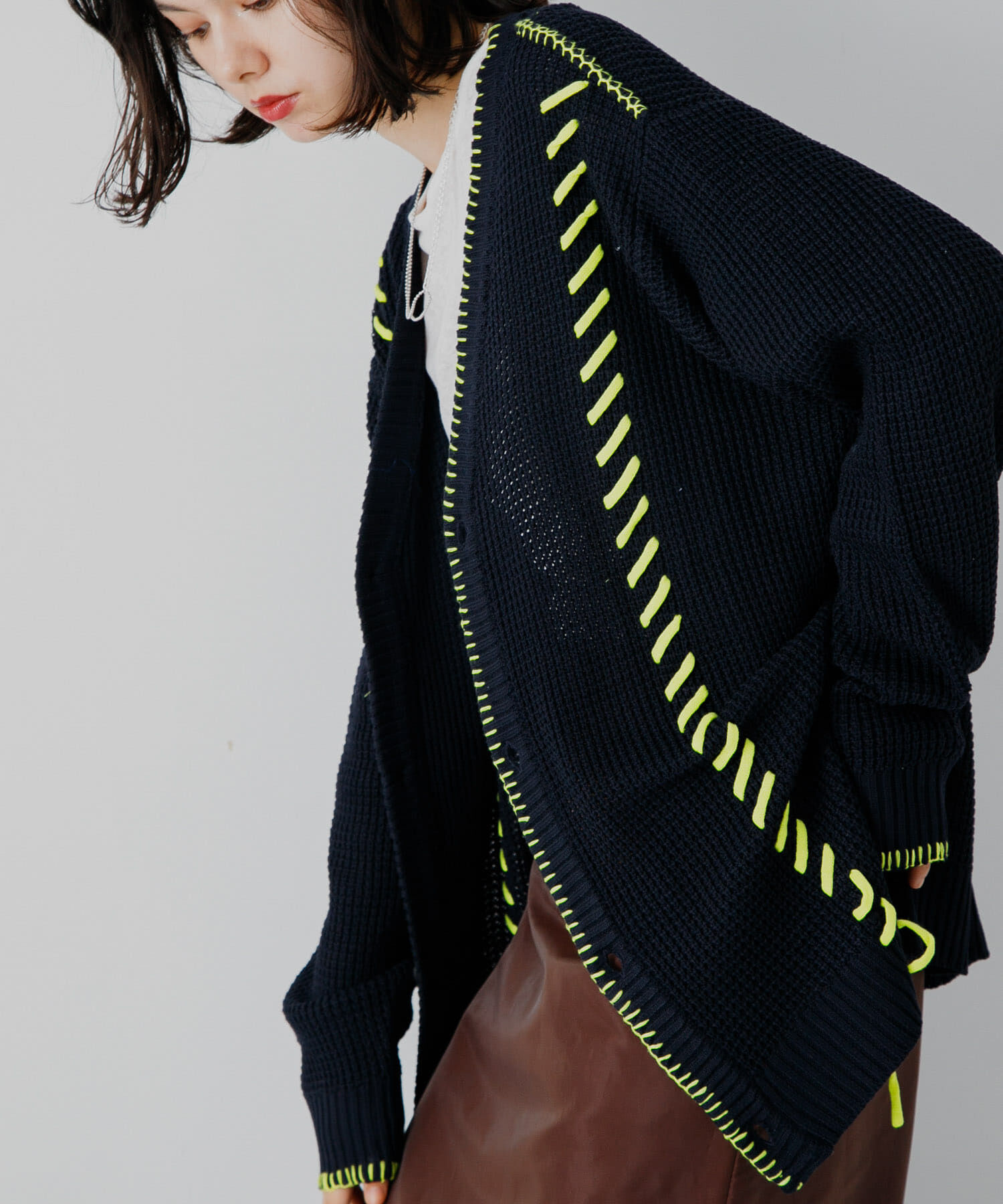 SENSE OF PLACE by URBAN RESEARCH「『ユニセックス』ブランケットステッチカーディガン」|カーディガン|