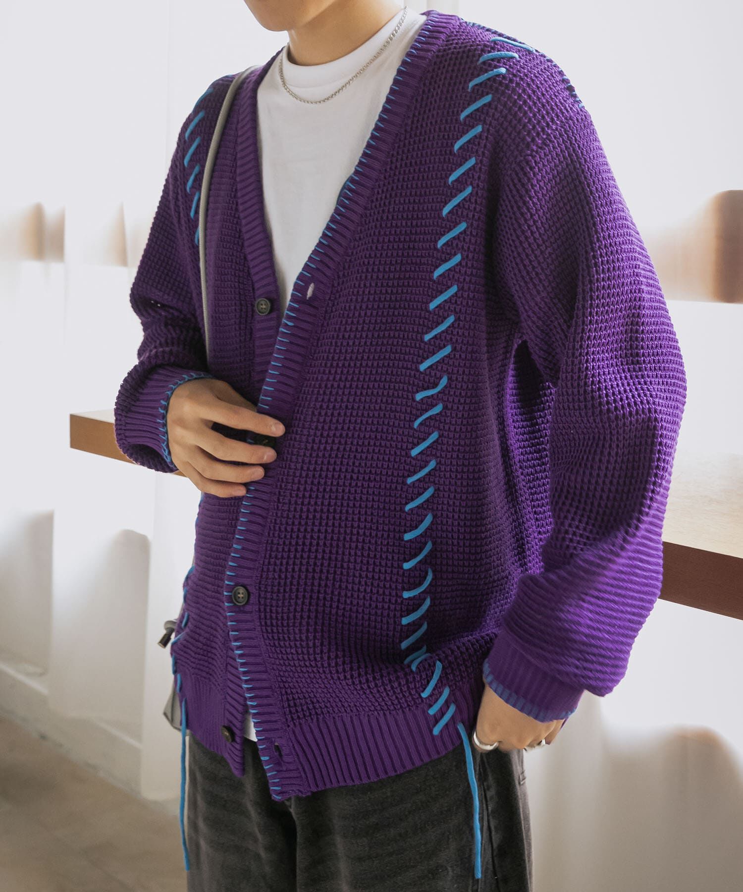 SENSE OF PLACE by URBAN RESEARCH「『ユニセックス』ブランケットステッチカーディガン」|カーディガン|