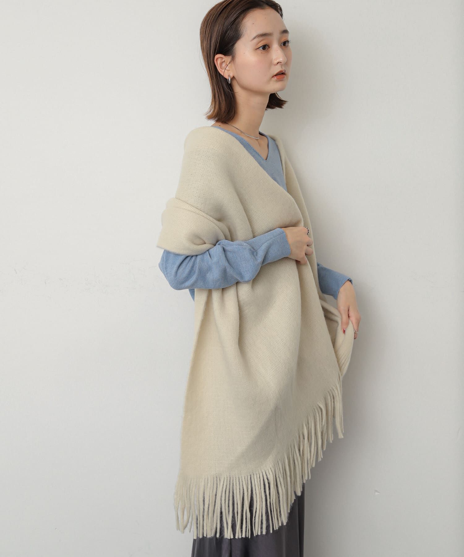 SENSE OF PLACE by URBAN RESEARCH「ニットフリンジストール」|ストール|