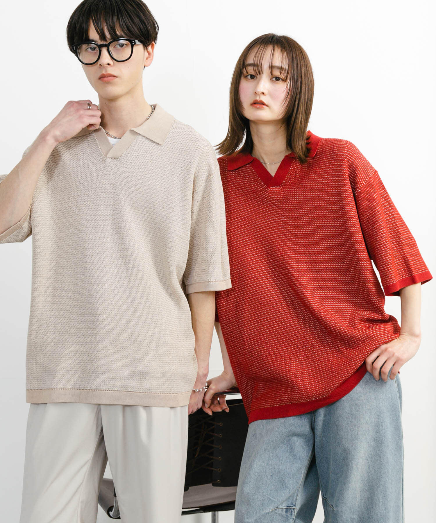 SENSE OF PLACE by URBAN RESEARCH「『ユニセックス』『洗濯可』ミックススキッパーニット」|ニット・セーター|