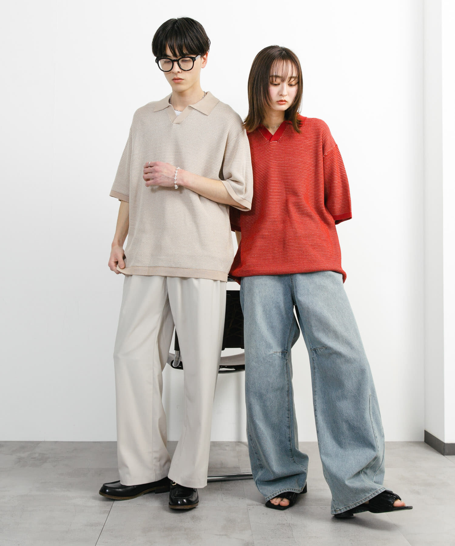 SENSE OF PLACE by URBAN RESEARCH「『ユニセックス』『洗濯可』ミックススキッパーニット」|ニット・セーター|