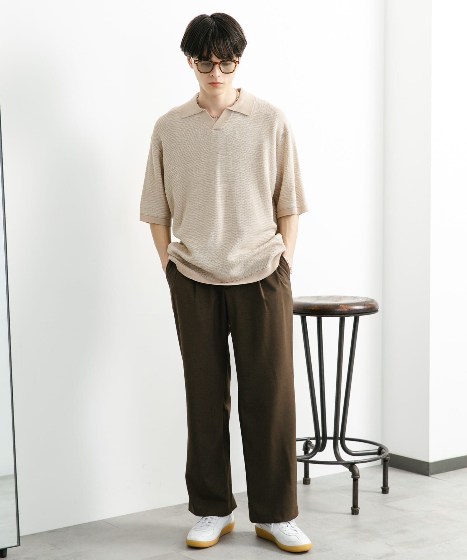 SENSE OF PLACE by URBAN RESEARCH「『ユニセックス』『洗濯可』ミックススキッパーニット」|ニット・セーター|