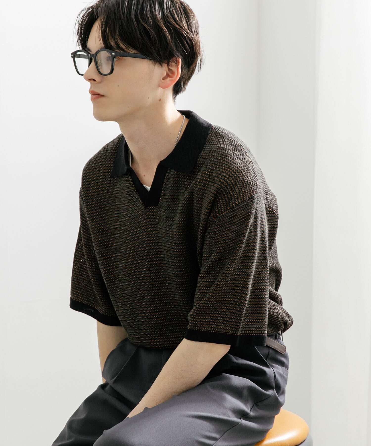 SENSE OF PLACE by URBAN RESEARCH「『ユニセックス』『洗濯可』ミックススキッパーニット」|ニット・セーター|