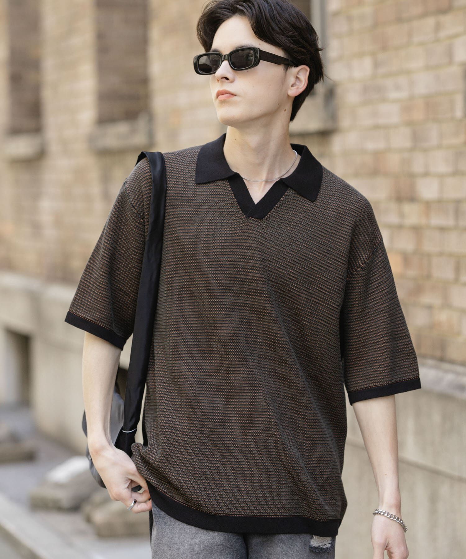 SENSE OF PLACE by URBAN RESEARCH「『ユニセックス』『洗濯可』ミックススキッパーニット」|ニット・セーター|