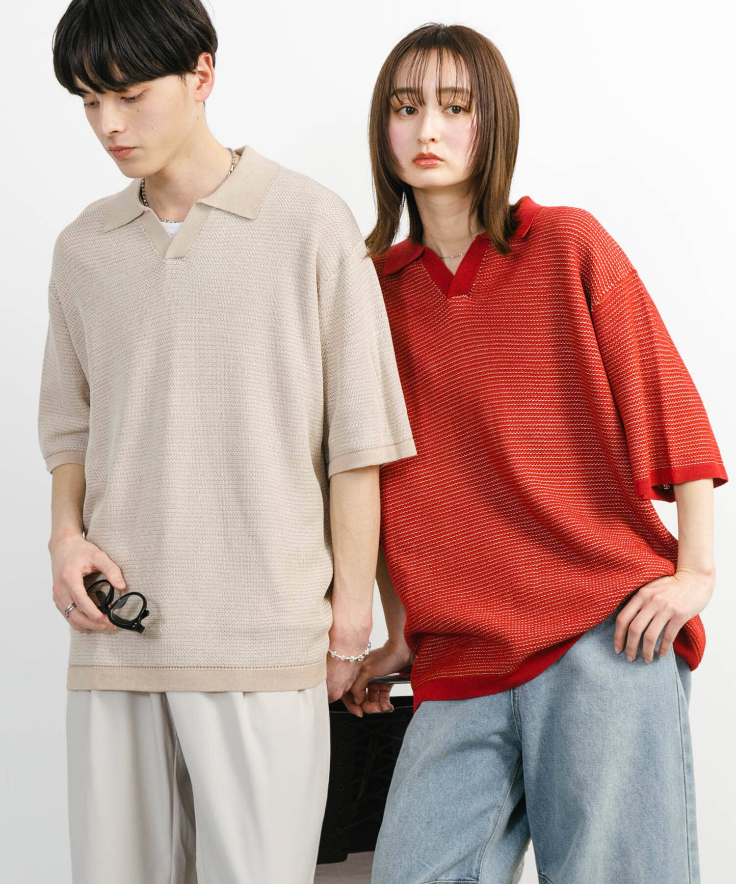 SENSE OF PLACE by URBAN RESEARCH「『ユニセックス』『洗濯可』ミックススキッパーニット」|ニット・セーター|