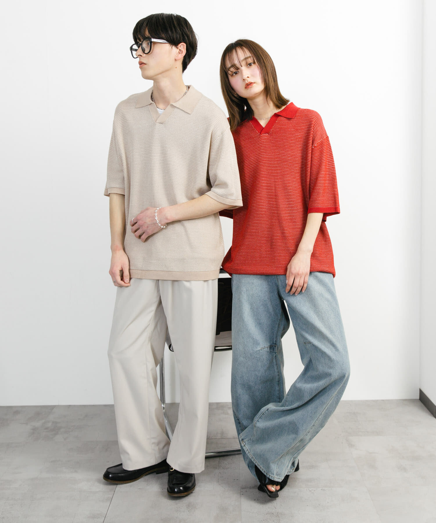 SENSE OF PLACE by URBAN RESEARCH「『ユニセックス』『洗濯可』ミックススキッパーニット」|ニット・セーター|