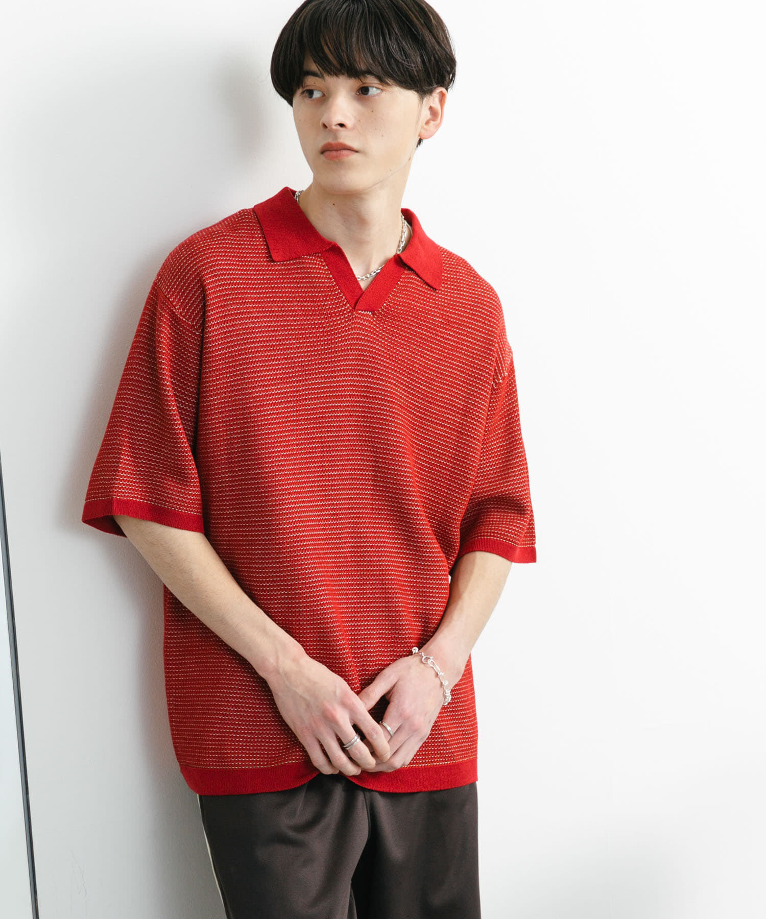 SENSE OF PLACE by URBAN RESEARCH「『ユニセックス』『洗濯可』ミックススキッパーニット」|ニット・セーター|