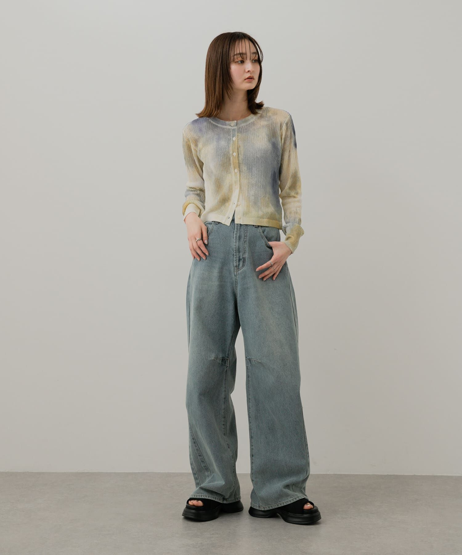 SENSE OF PLACE by URBAN RESEARCH「シアープリントクロップドカーディガン」|カーディガン|