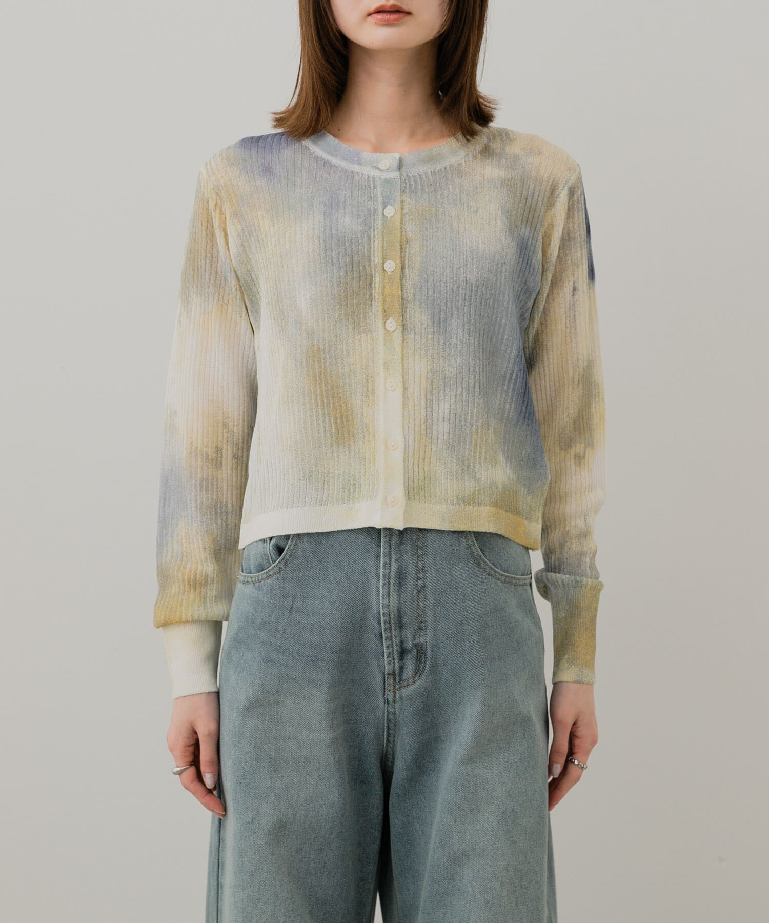 SENSE OF PLACE by URBAN RESEARCH「シアープリントクロップドカーディガン」|カーディガン|