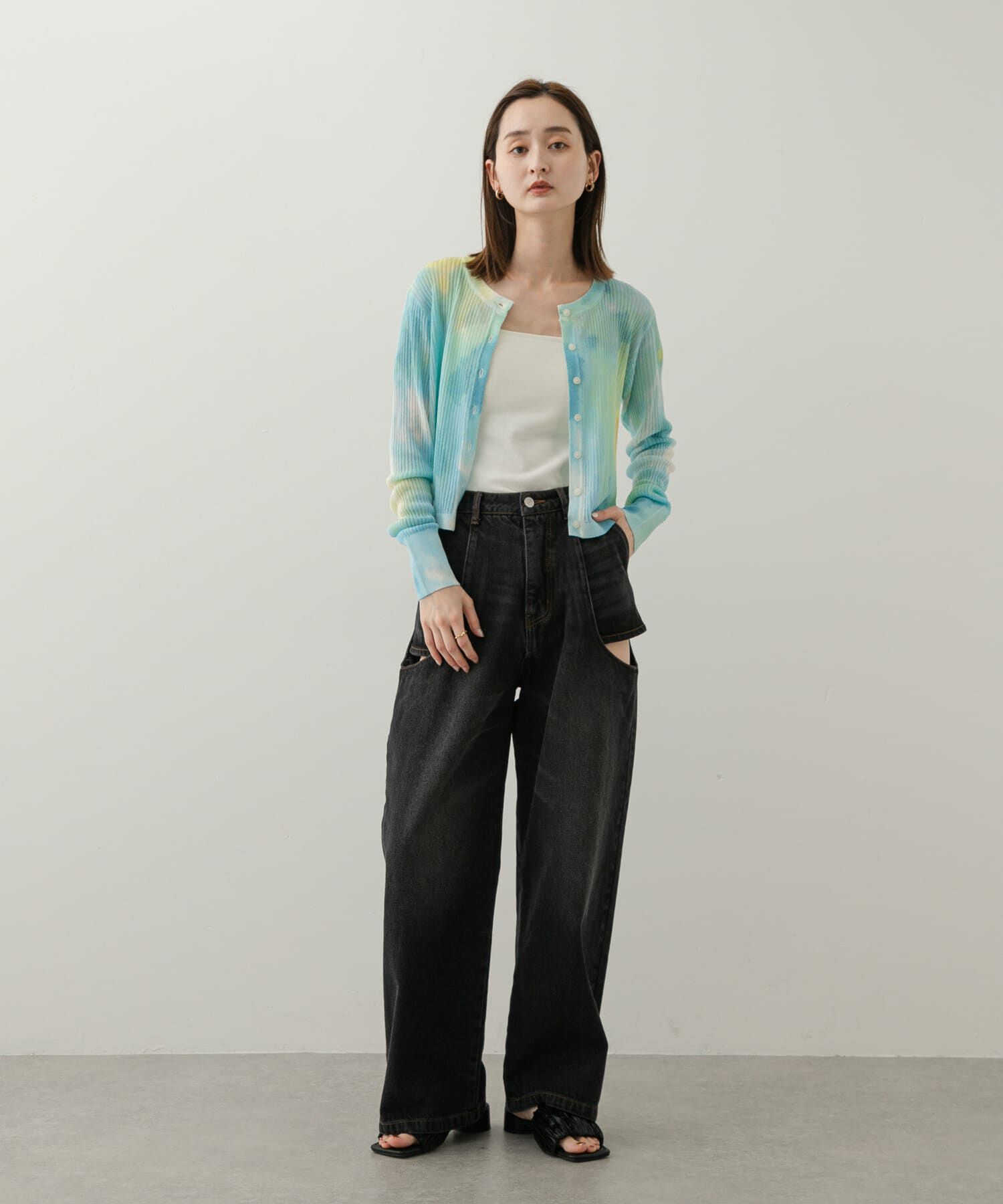 SENSE OF PLACE by URBAN RESEARCH「シアープリントクロップドカーディガン」|カーディガン|