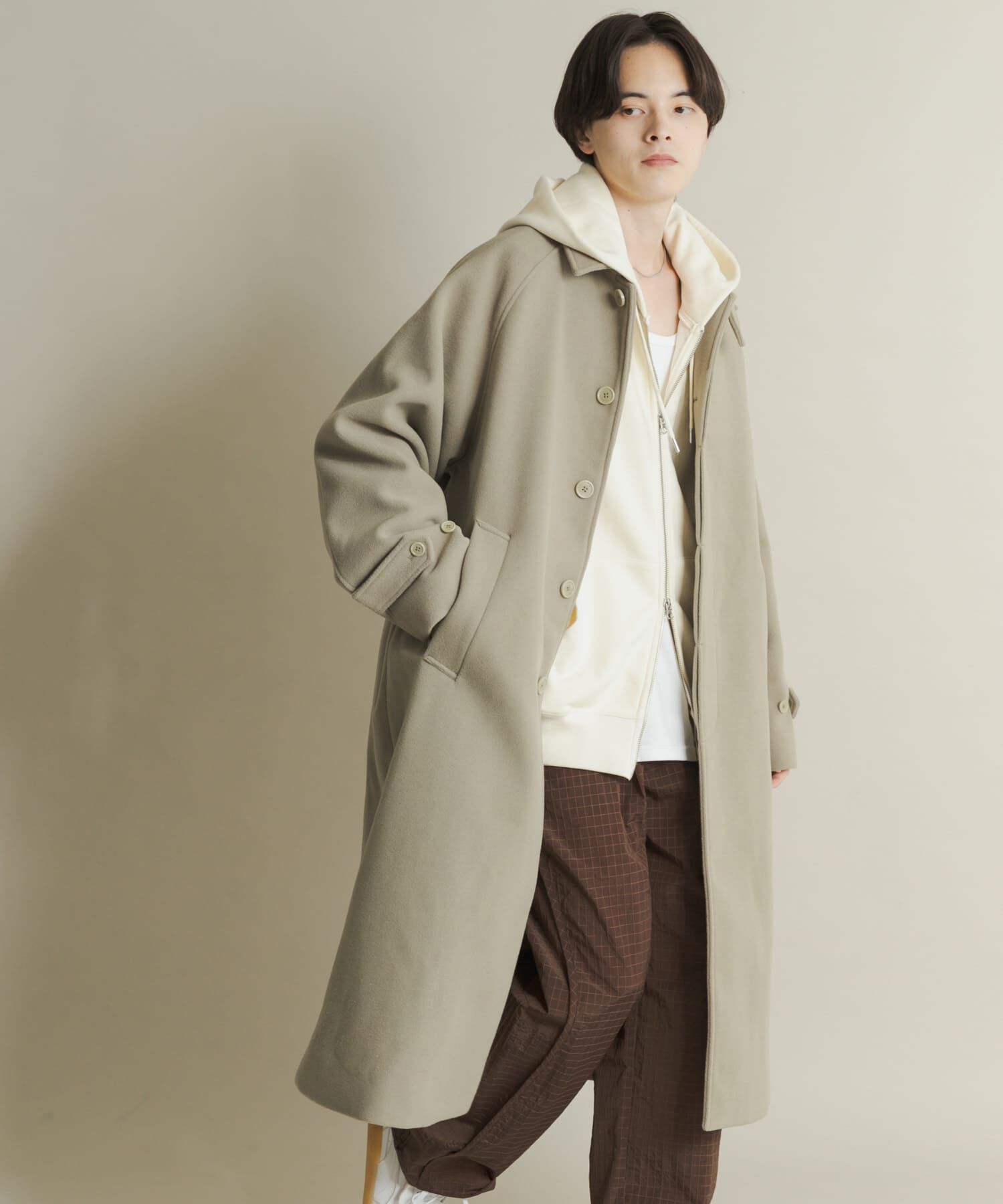 SENSE OF PLACE by URBAN RESEARCH「『ユニセックス』バルマカーンルーズコート」|ノーカラーコート|