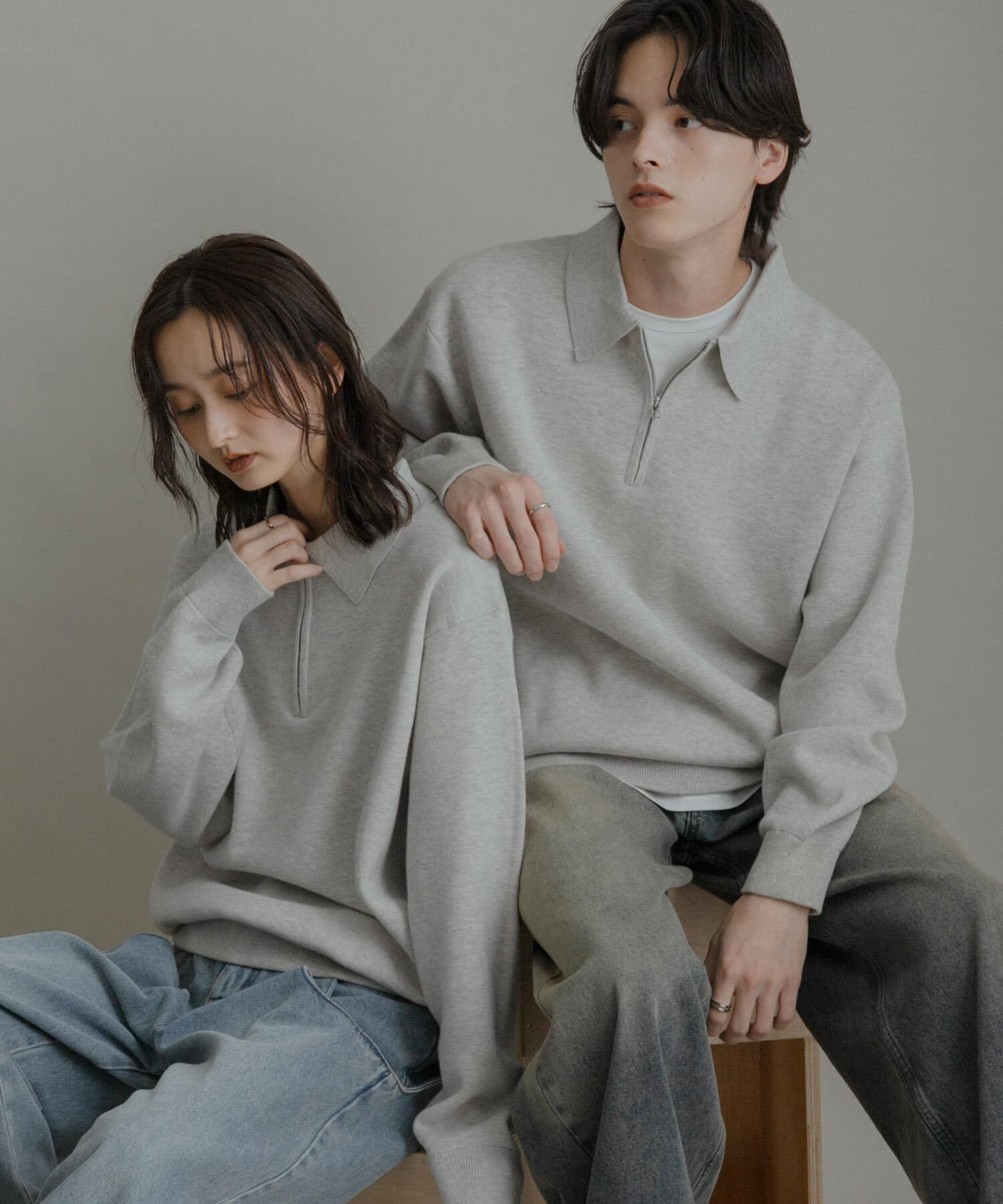 SENSE OF PLACE by URBAN RESEARCH「『ユニセックス』スウェットライクハーフジップニット」|ニット・セーター|