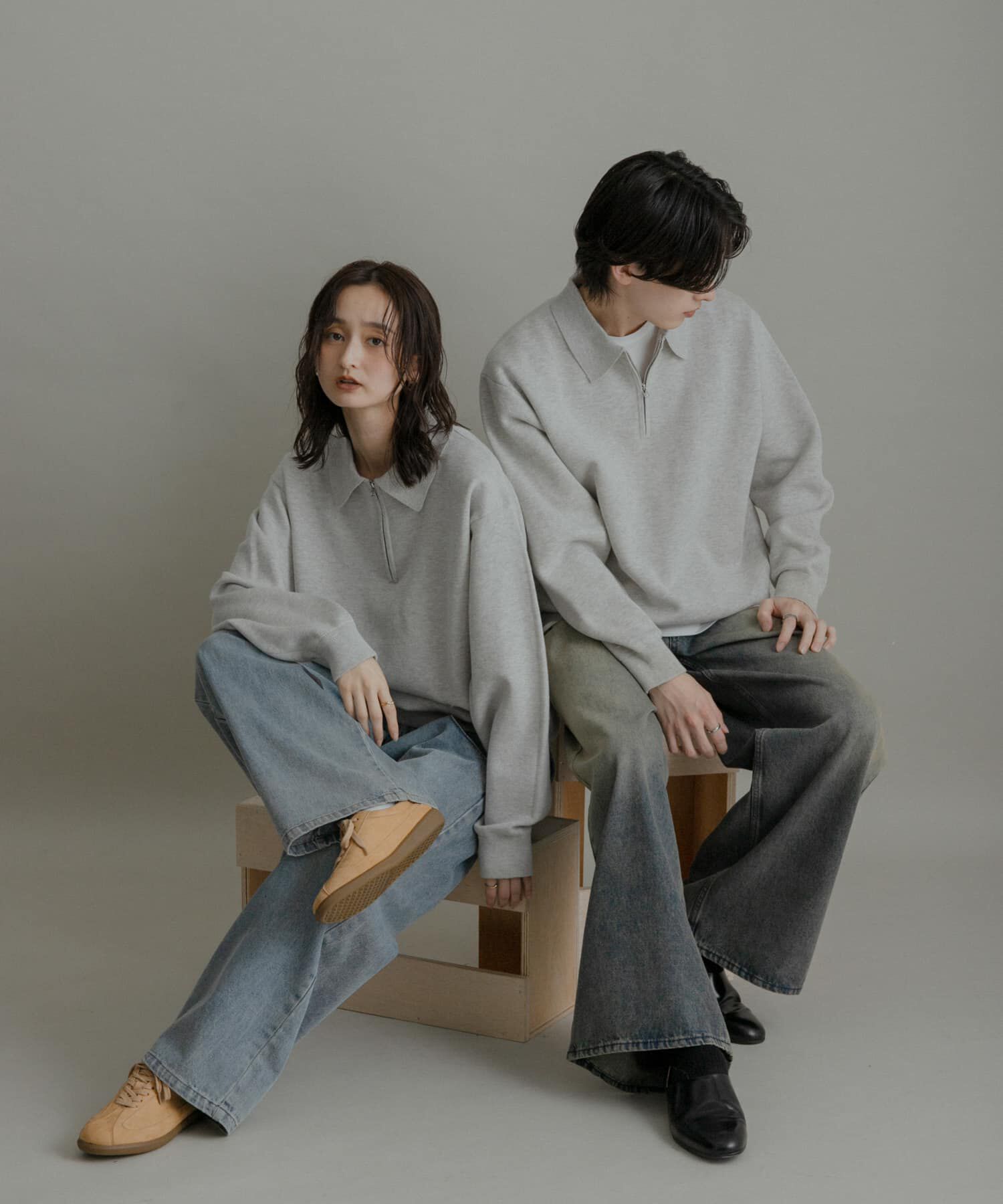 SENSE OF PLACE by URBAN RESEARCH「『ユニセックス』スウェットライクハーフジップニット」|ニット・セーター|