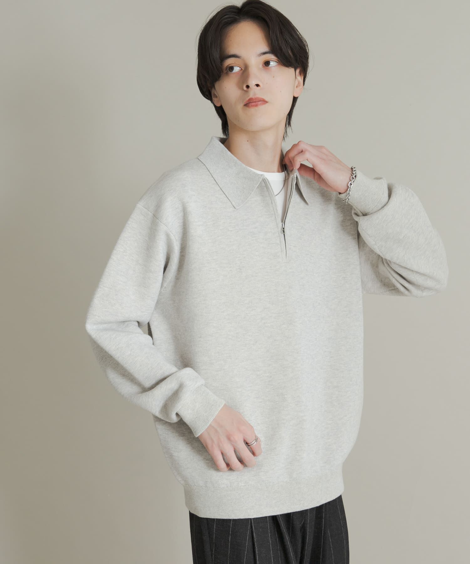 SENSE OF PLACE by URBAN RESEARCH「『ユニセックス』スウェットライクハーフジップニット」|ニット・セーター|