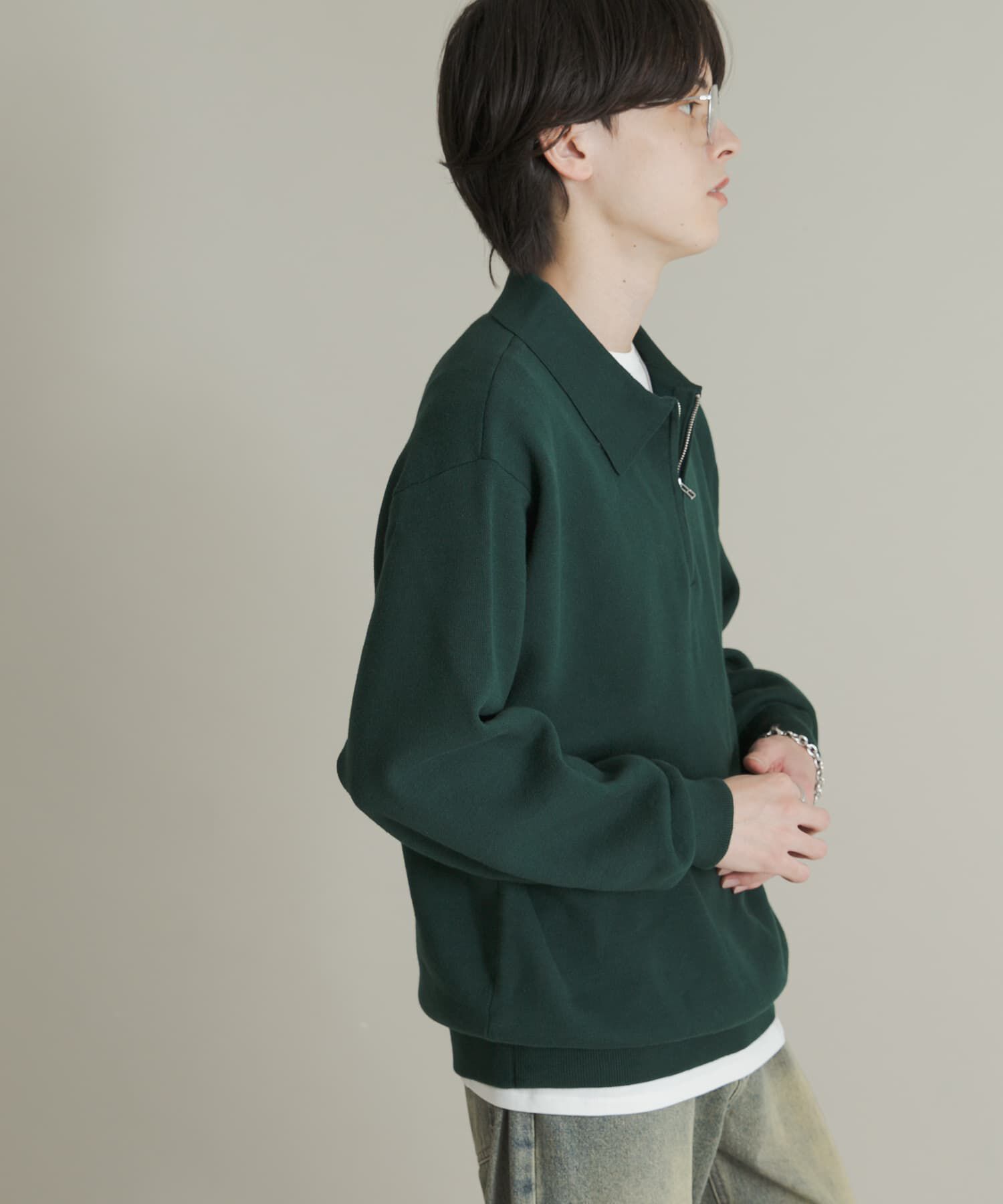 SENSE OF PLACE by URBAN RESEARCH「『ユニセックス』スウェットライクハーフジップニット」|ニット・セーター|