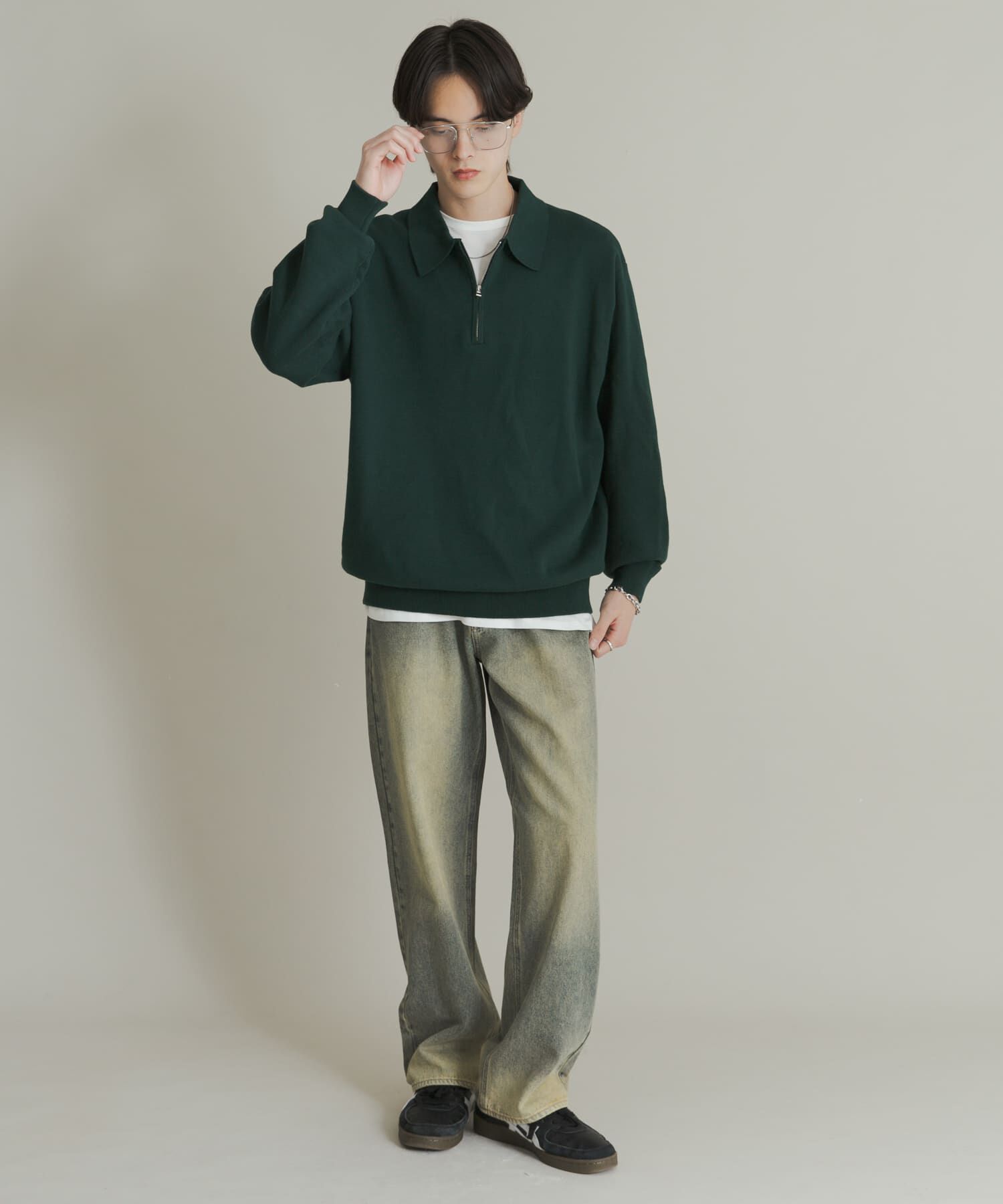 SENSE OF PLACE by URBAN RESEARCH「『ユニセックス』スウェットライクハーフジップニット」|ニット・セーター|