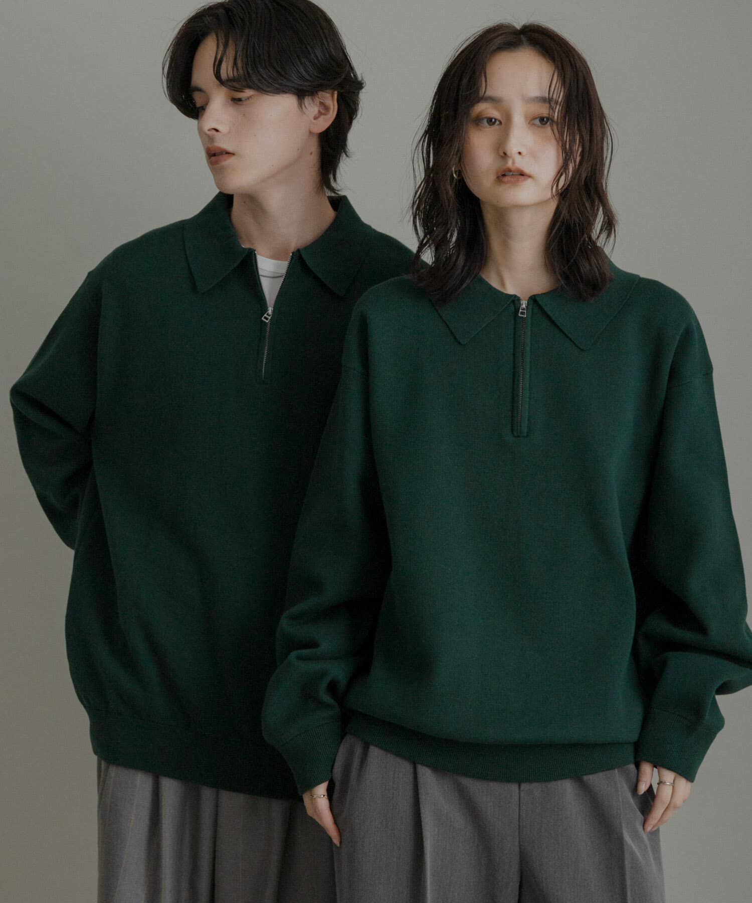 SENSE OF PLACE by URBAN RESEARCH「『ユニセックス』スウェットライクハーフジップニット」|ニット・セーター|