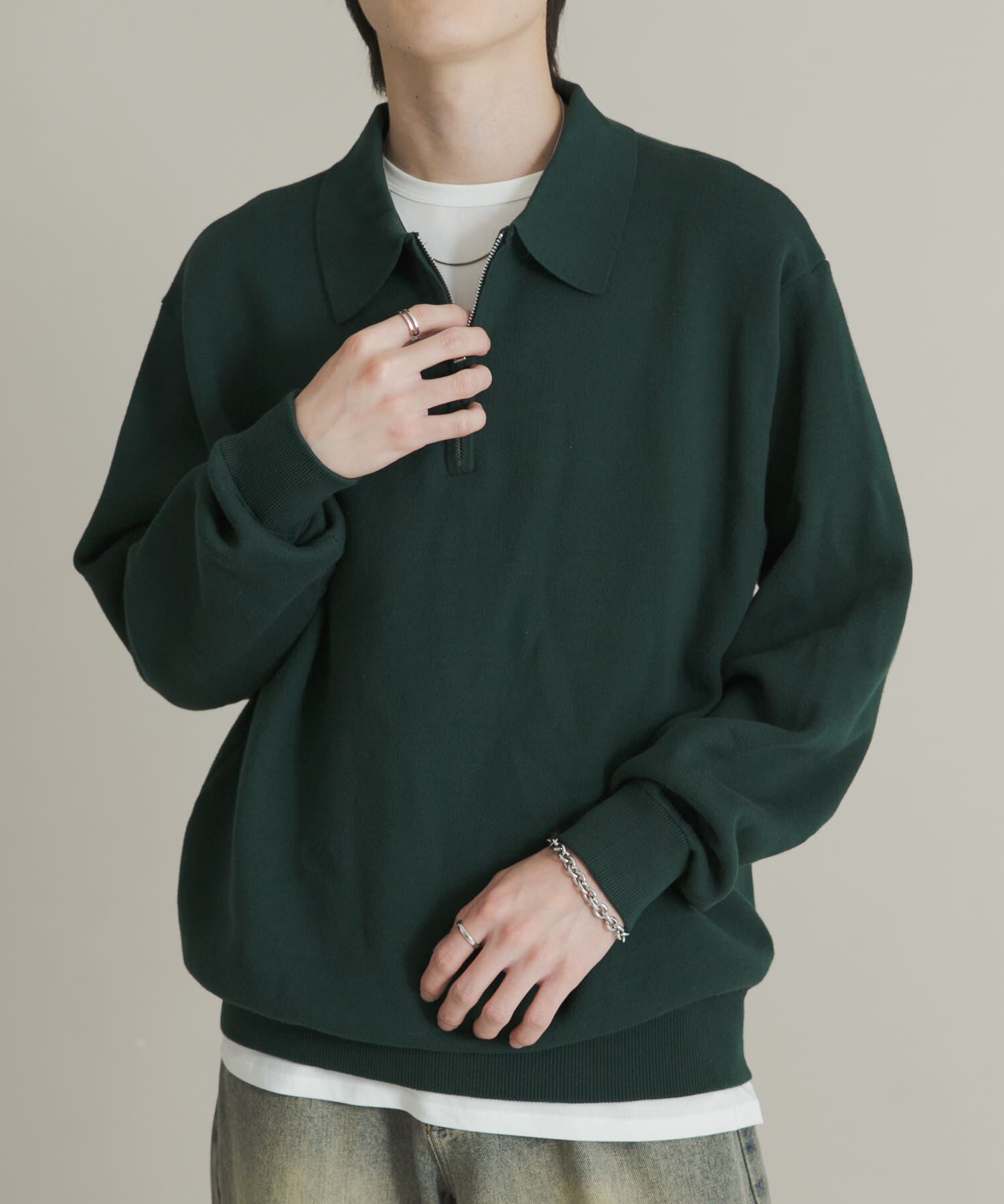 SENSE OF PLACE by URBAN RESEARCH「『ユニセックス』スウェットライクハーフジップニット」|ニット・セーター|