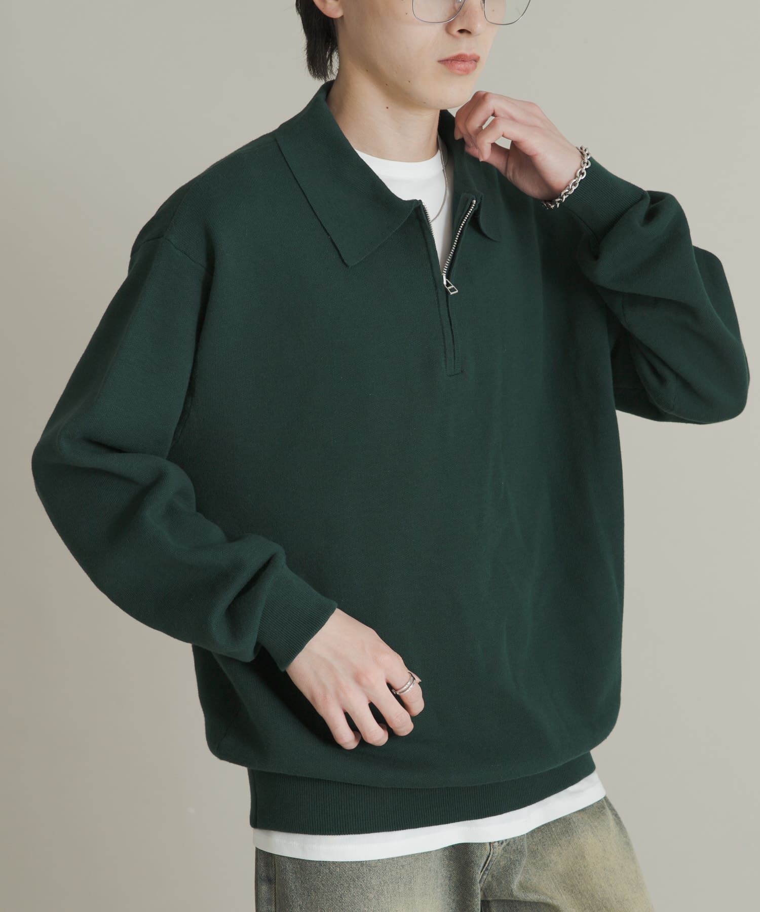 SENSE OF PLACE by URBAN RESEARCH「『ユニセックス』スウェットライクハーフジップニット」|ニット・セーター|