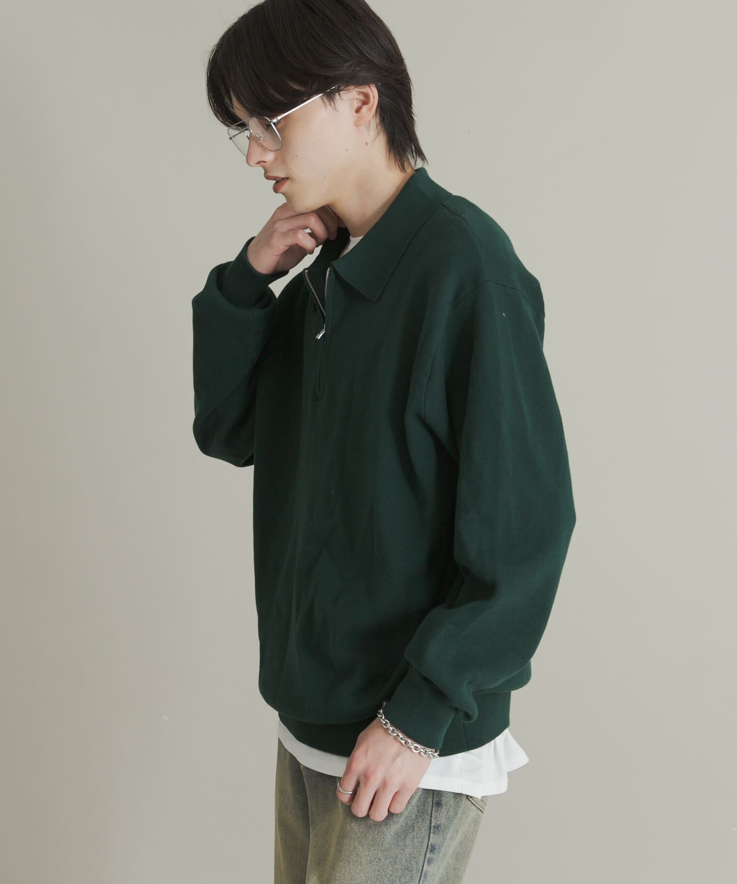 SENSE OF PLACE by URBAN RESEARCH「『ユニセックス』スウェットライクハーフジップニット」|ニット・セーター|