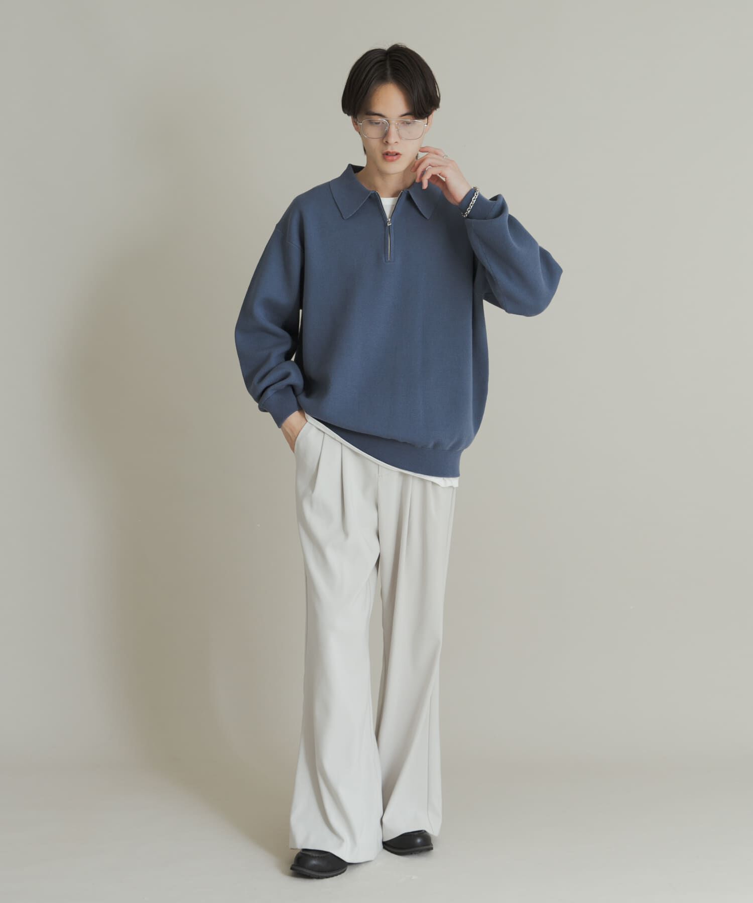 SENSE OF PLACE by URBAN RESEARCH「『ユニセックス』スウェットライクハーフジップニット」|ニット・セーター|