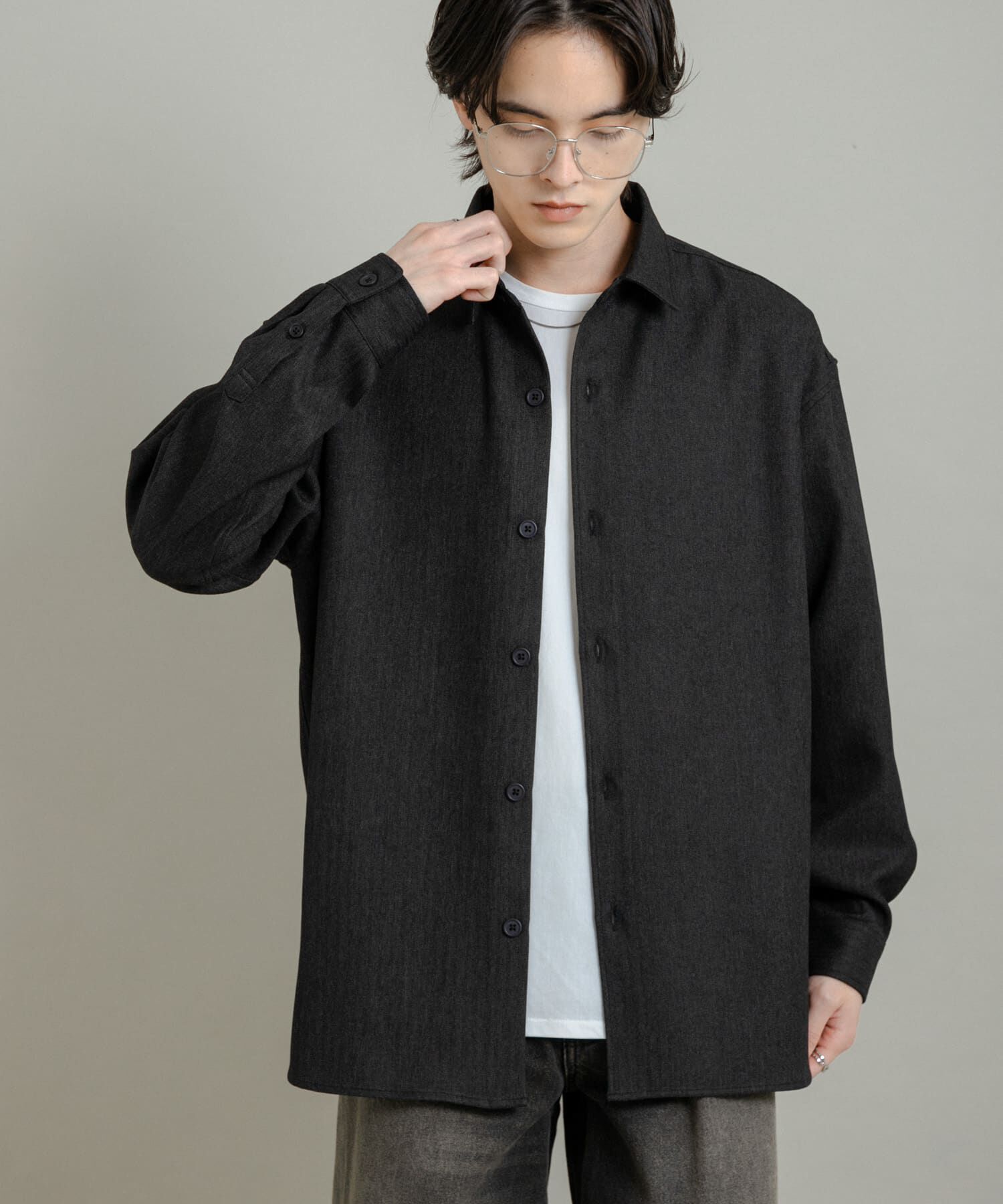 SENSE OF PLACE by URBAN RESEARCH「『UR TECH』ヘリンボーンレギュラーカラーシャツ」|シャツ・ブラウス|