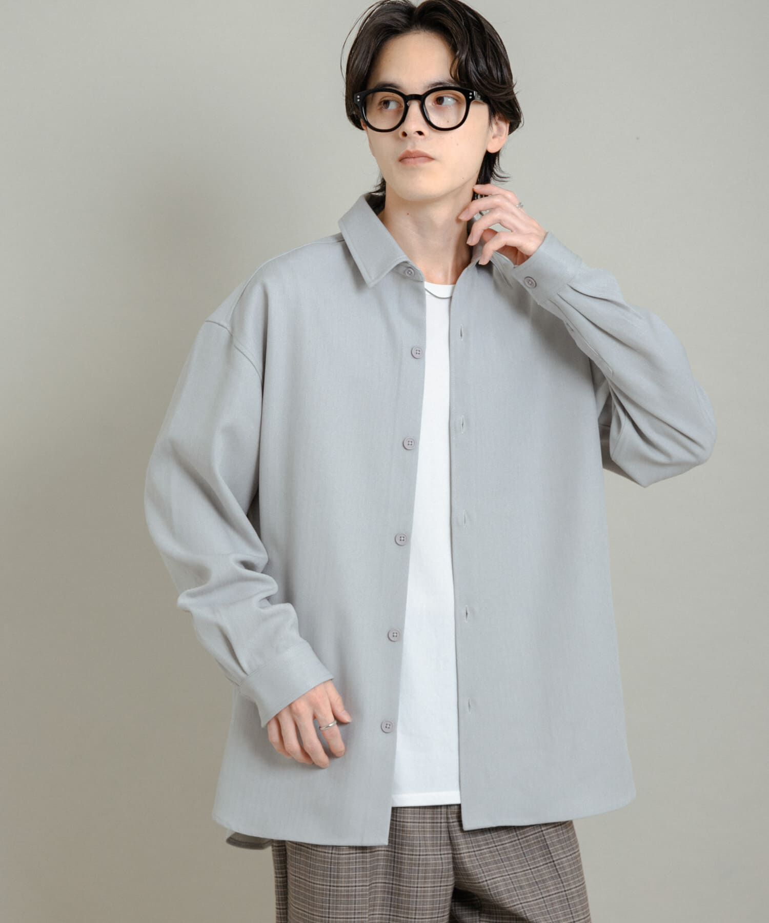 SENSE OF PLACE by URBAN RESEARCH「『UR TECH』ヘリンボーンレギュラーカラーシャツ」|シャツ・ブラウス|