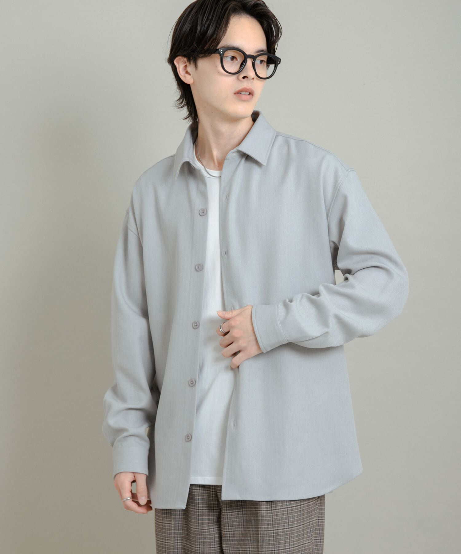 SENSE OF PLACE by URBAN RESEARCH「『UR TECH』ヘリンボーンレギュラーカラーシャツ」|シャツ・ブラウス|