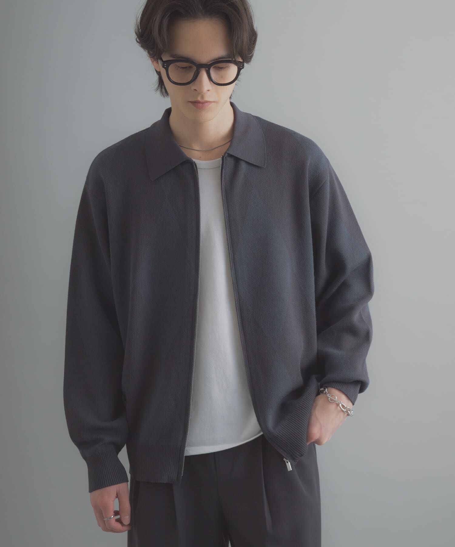 SENSE OF PLACE by URBAN RESEARCH「『洗濯可』アーガイルジップニットカーディガン」|カーディガン|