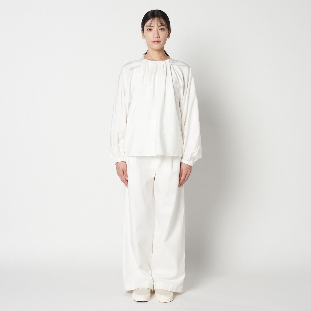 HELIOPOLE「HELIOPOLE RAYON POPLIN BACK GATHER BL」|シャツ・ブラウス|