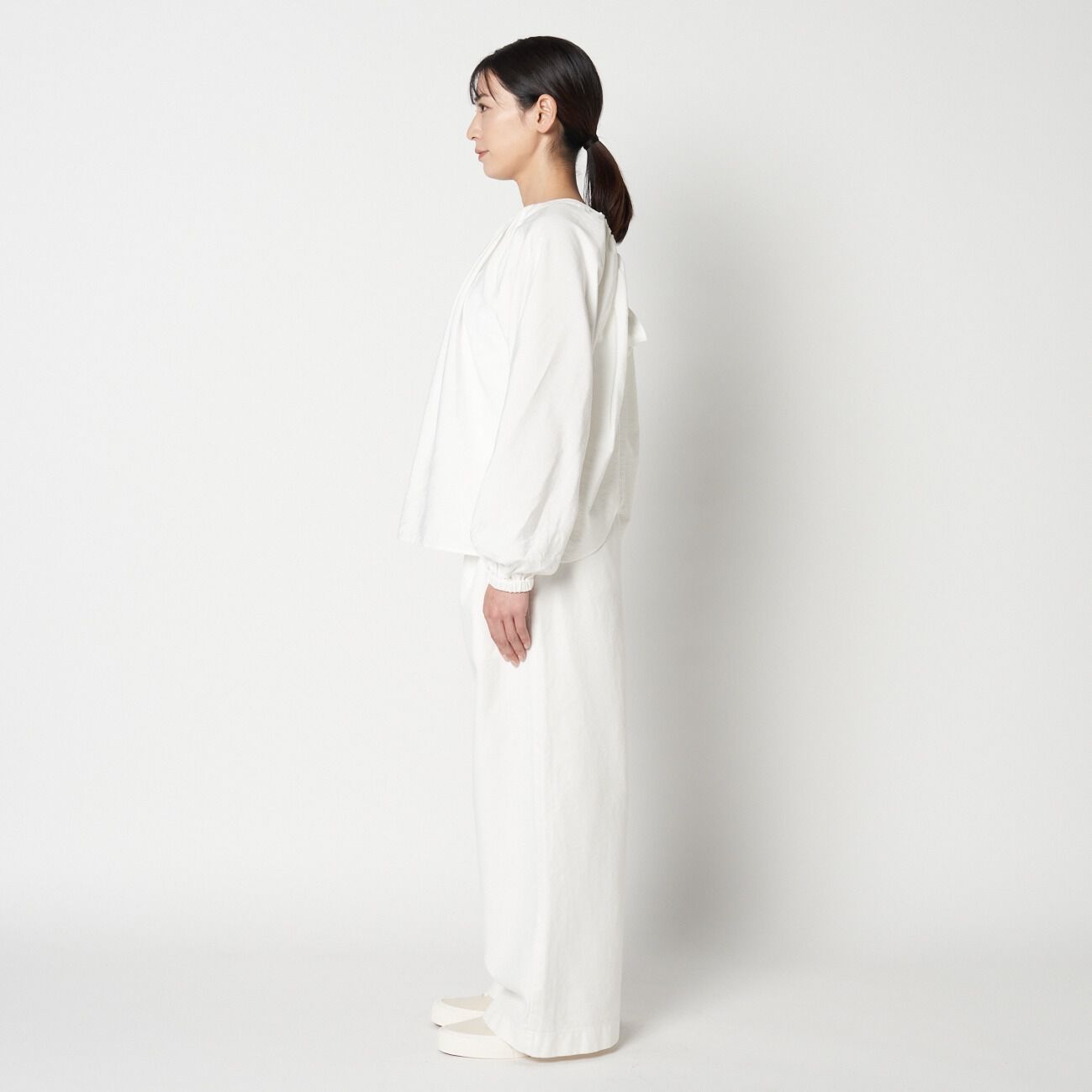 HELIOPOLE「HELIOPOLE RAYON POPLIN BACK GATHER BL」|シャツ・ブラウス|