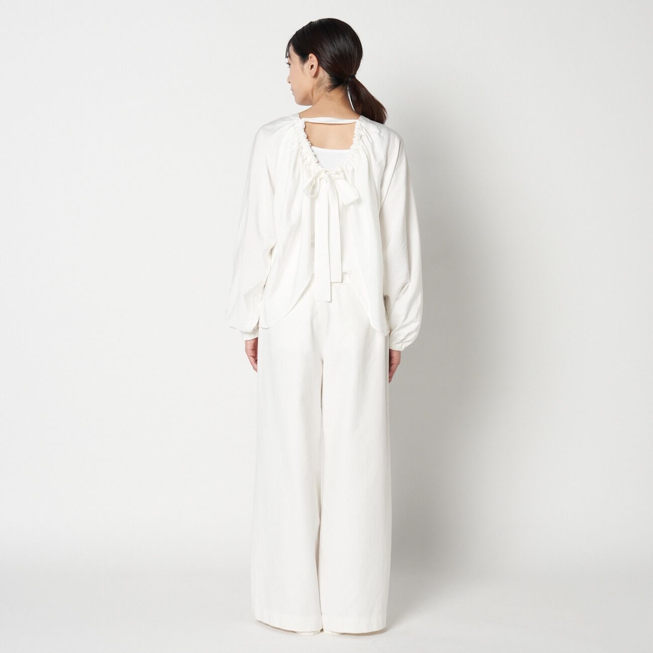 HELIOPOLE「HELIOPOLE RAYON POPLIN BACK GATHER BL」|シャツ・ブラウス|