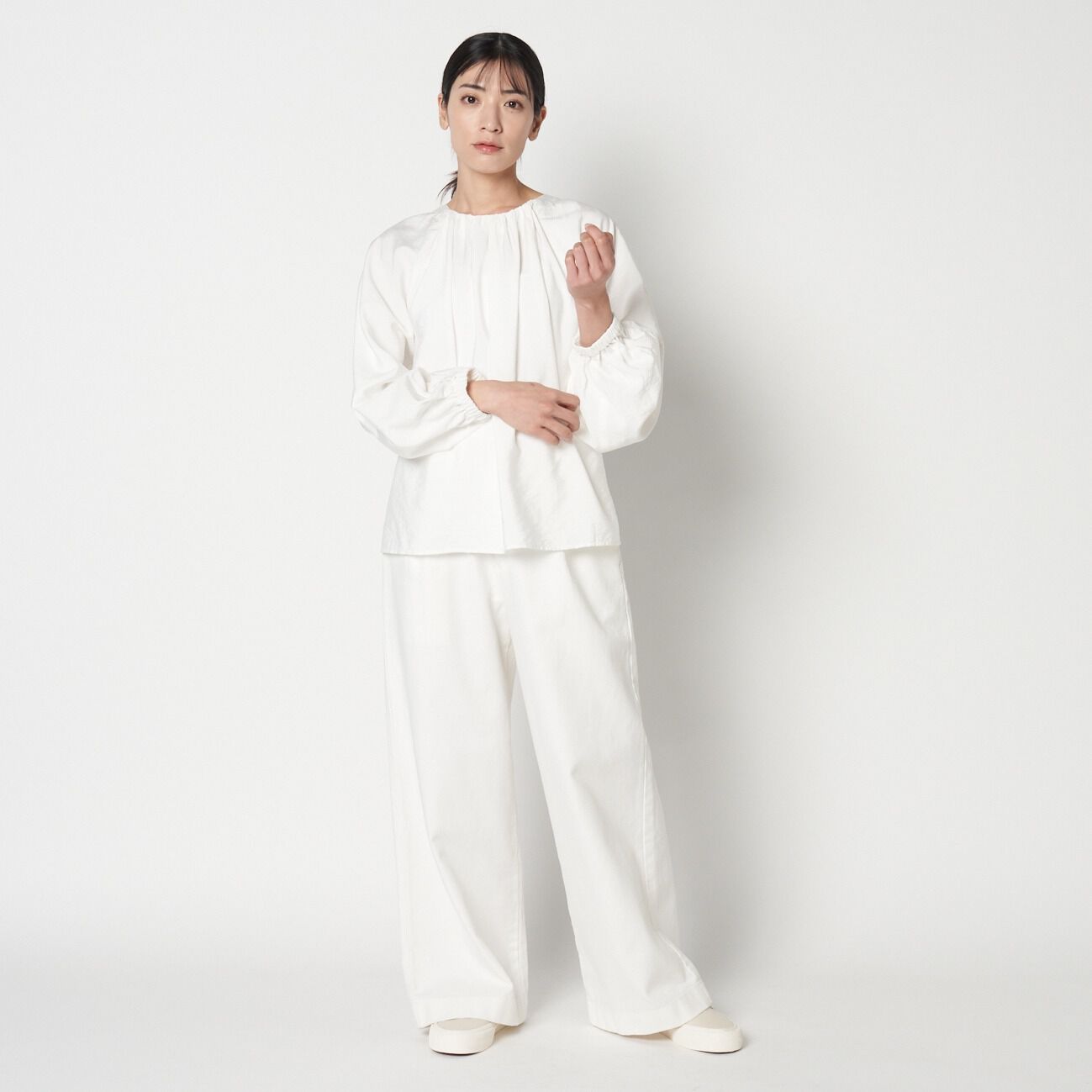 HELIOPOLE「HELIOPOLE RAYON POPLIN BACK GATHER BL」|シャツ・ブラウス|