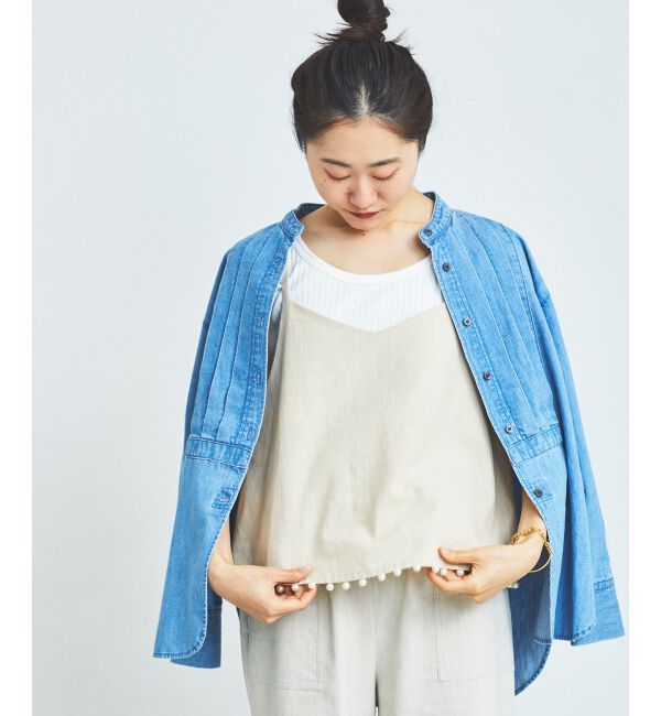 le.coeur blanc「《手洗い可能》パールツキキャミブラウス」|シャツ・ブラウス|アイボリー