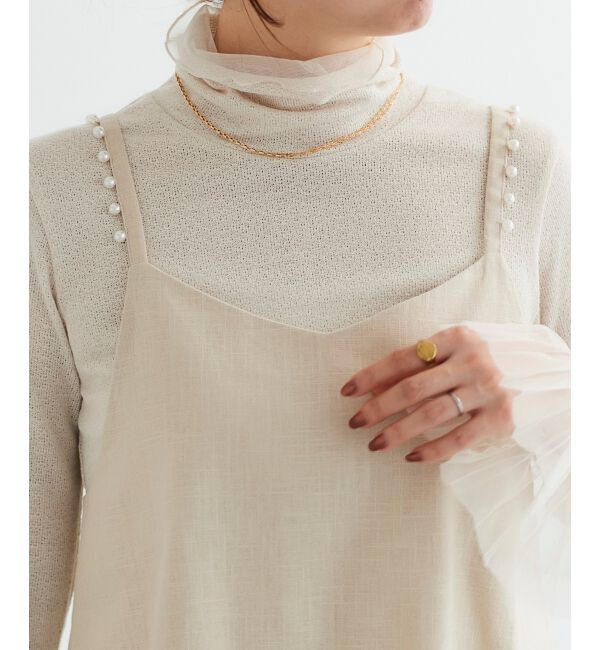 le.coeur blanc「《手洗い可能》パールツキキャミブラウス」|シャツ・ブラウス|