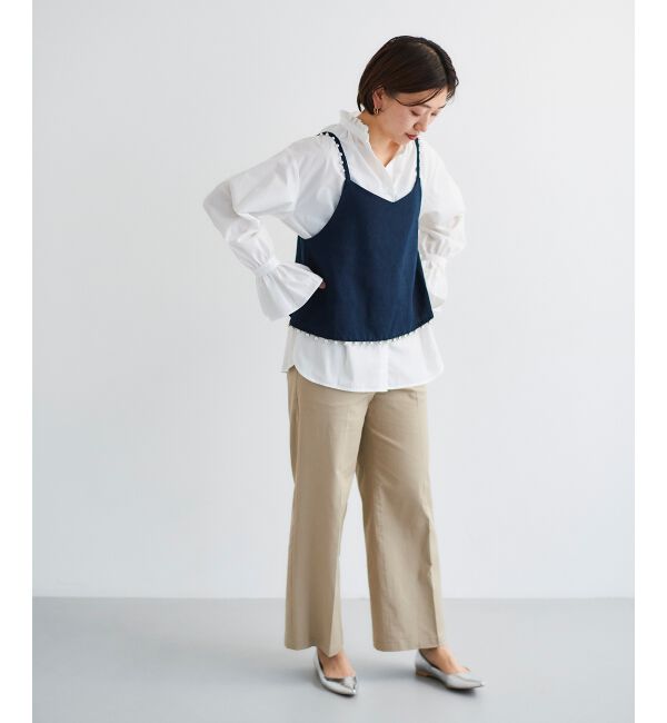 le.coeur blanc「《手洗い可能》パールツキキャミブラウス」|シャツ・ブラウス|