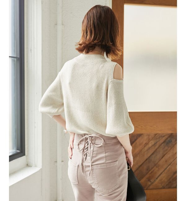  「肩あきラメニット」|ニット・セーター|