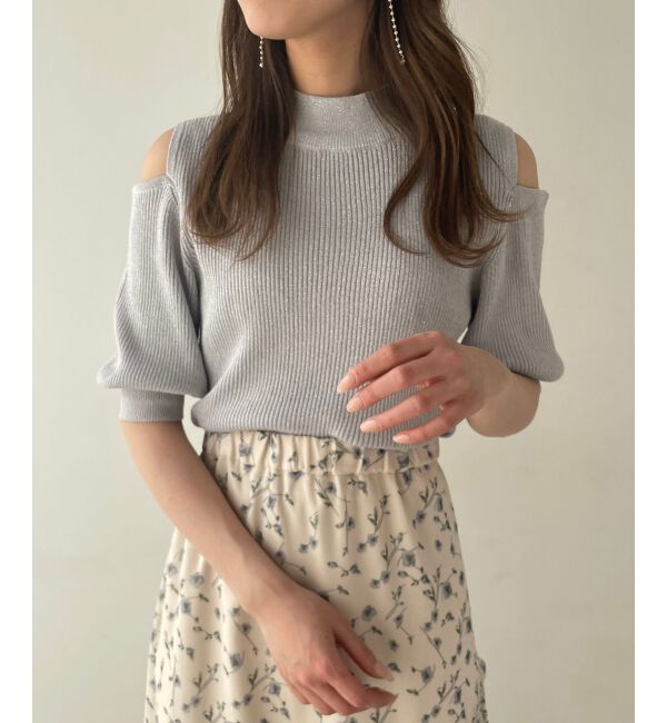  「肩あきラメニット」|ニット・セーター|