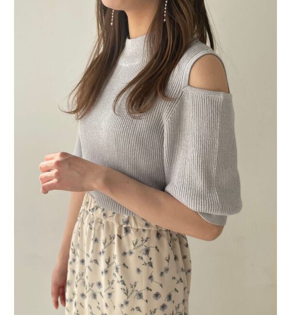  「肩あきラメニット」|ニット・セーター|