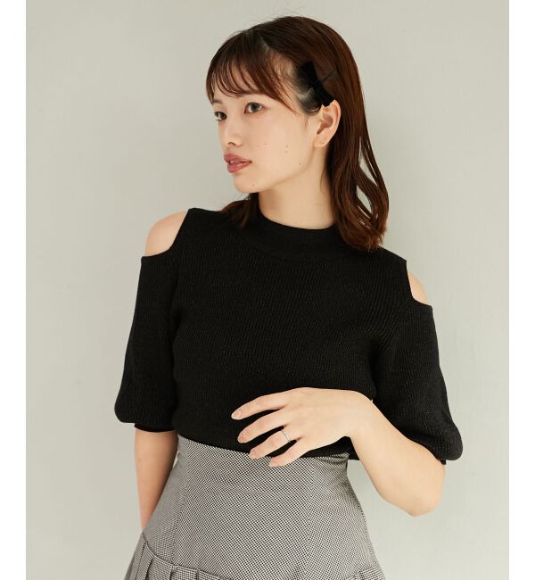  「肩あきラメニット」|ニット・セーター|
