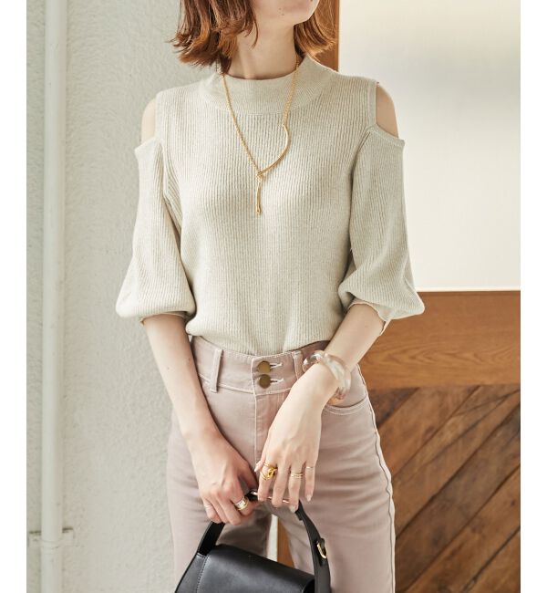  「肩あきラメニット」|ニット・セーター|