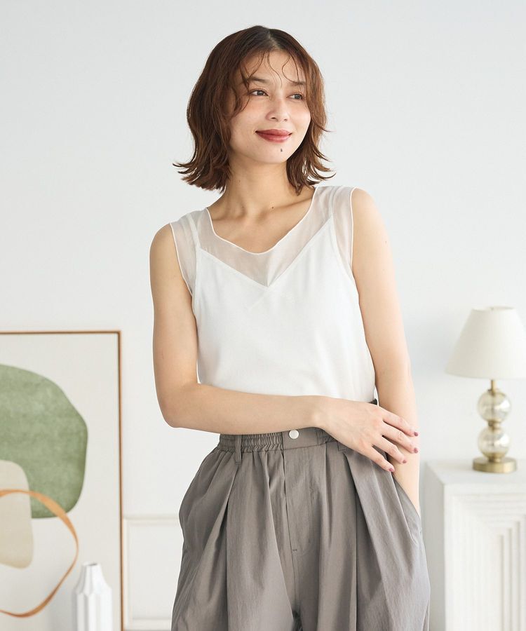 Green Parks「・SUGAR SPOON シアー切替タンクトップⅡ」|インナー|Off White