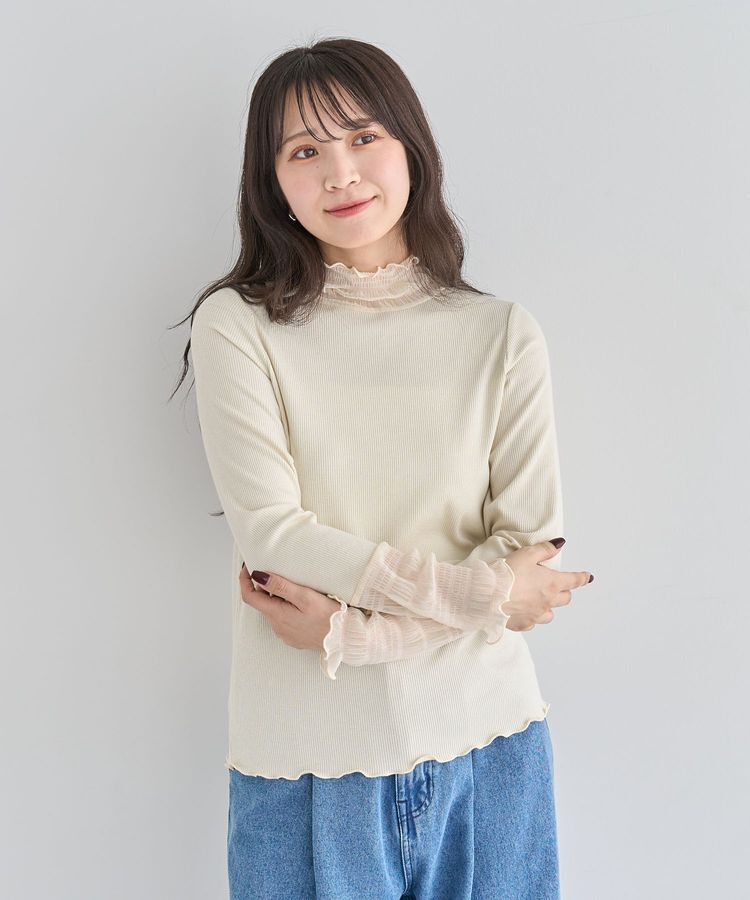 Green Parks「・Petit Fleur チュールキリカエラメリブタートル」|Tシャツ・カットソー|Ivory