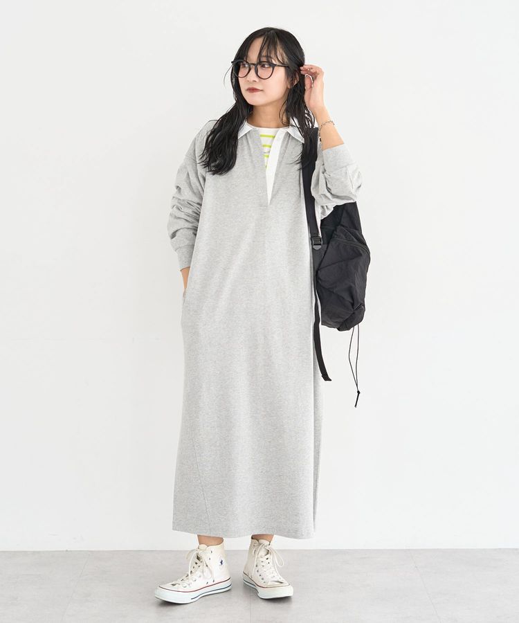 Green Parks「ラガーシャツワンピース」|ワンピース|Gray Mixture