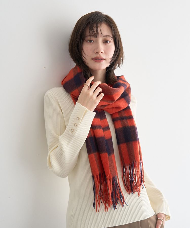 YECCA VECCA「ウールチェック柄ストール」|ストール|
