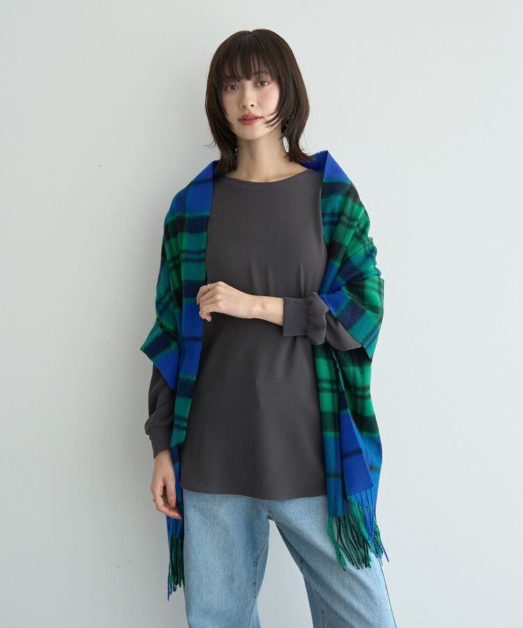 YECCA VECCA「ウールチェック柄ストール」|ストール|