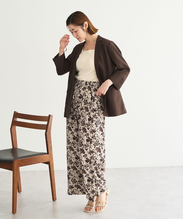 YECCA VECCA「マシンウォッシャブルリネンライクジャケット」|テーラードジャケット|