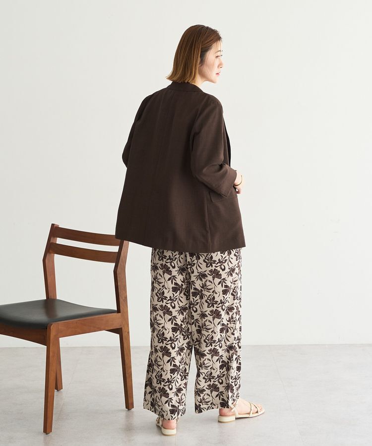 YECCA VECCA「マシンウォッシャブルリネンライクジャケット」|テーラードジャケット|